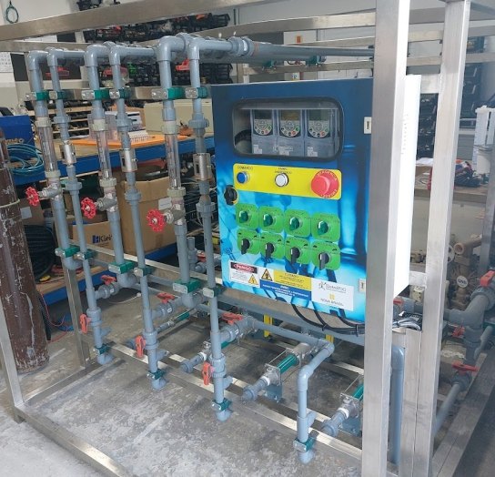 Skid de dosagem de químicos em aço inox 304